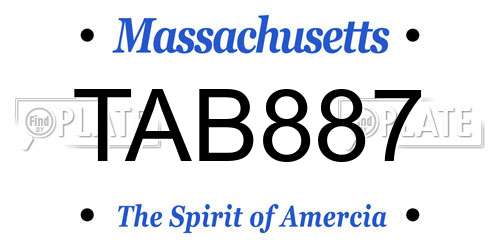 TAB887 Massachusetts License Plate