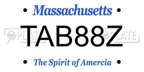 TAB88Z Massachusetts License Plate