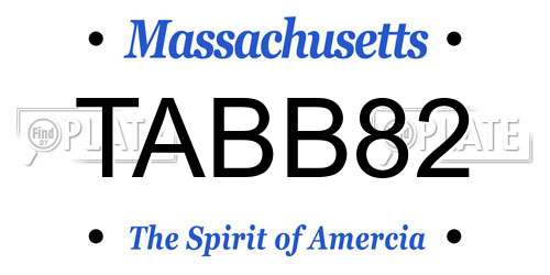 TABB82 Massachusetts License Plate