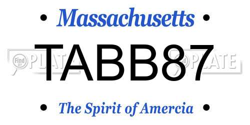 TABB87 Massachusetts License Plate