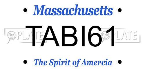 TABI61 Massachusetts License Plate