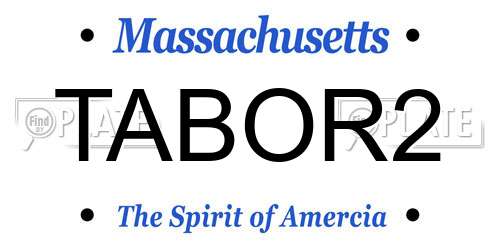 TABOR2 Massachusetts License Plate