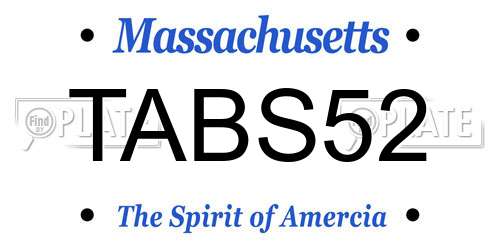 TABS52 Massachusetts License Plate