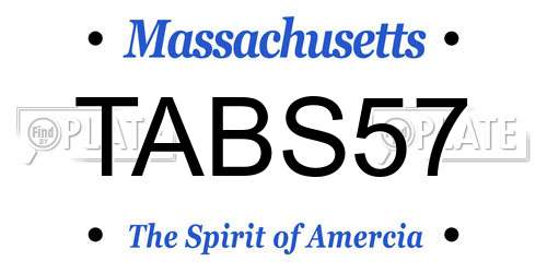 TABS57 Massachusetts License Plate