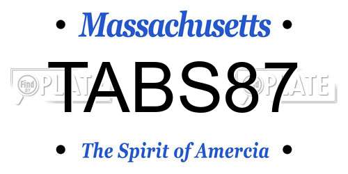 TABS87 Massachusetts License Plate