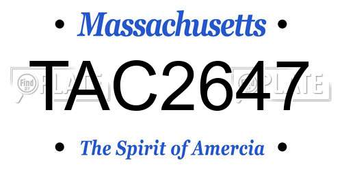 TAC2647 Massachusetts License Plate