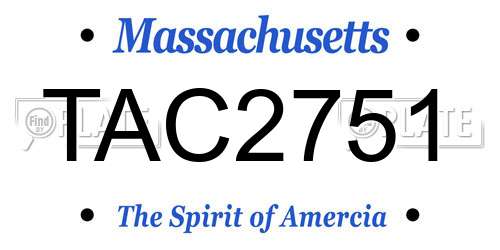 TAC2751 Massachusetts License Plate