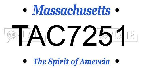 TAC7251 Massachusetts License Plate