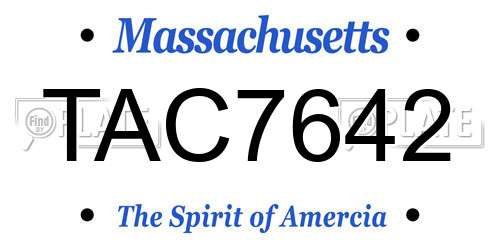 TAC7642 Massachusetts License Plate