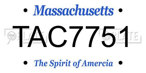 TAC7751 Massachusetts License Plate