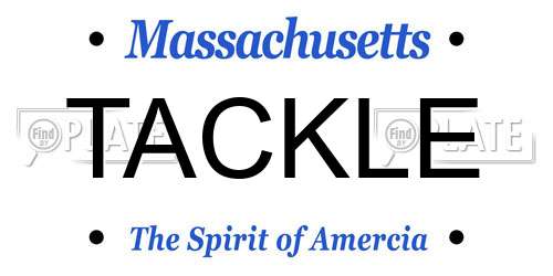 TACKLE Massachusetts License Plate