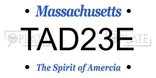 TAD23E Massachusetts License Plate