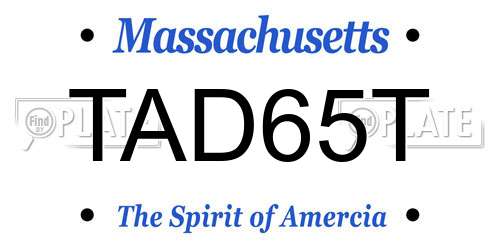 TAD65T Massachusetts License Plate