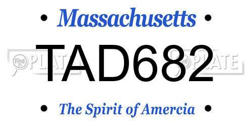 TAD682 Massachusetts License Plate