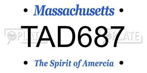 TAD687 Massachusetts License Plate
