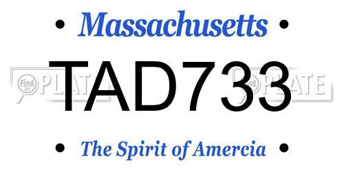 TAD733 Massachusetts License Plate
