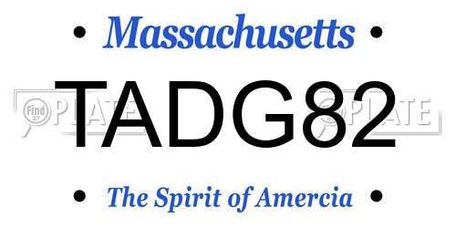 TADG82 Massachusetts License Plate
