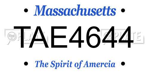 TAE4644 Massachusetts License Plate