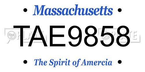 TAE9858 Massachusetts License Plate