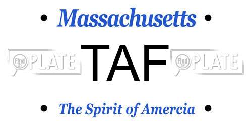 TAF Massachusetts License Plate