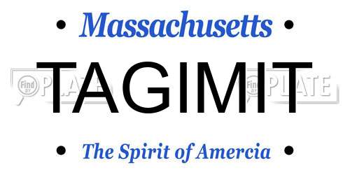 TAGIMIT Massachusetts License Plate