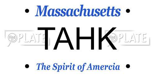 TAHK Massachusetts License Plate