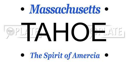 TAHOE Massachusetts License Plate