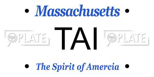 TAI Massachusetts License Plate