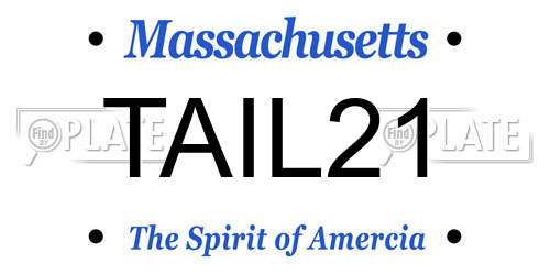 TAIL21 Massachusetts License Plate
