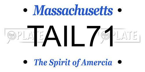 TAIL71 Massachusetts License Plate