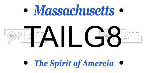 TAILG8 Massachusetts License Plate