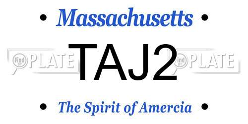 TAJ2 Massachusetts License Plate