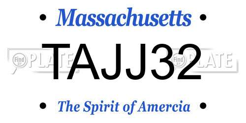 TAJJ32 Massachusetts License Plate