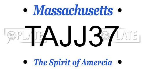 TAJJ37 Massachusetts License Plate