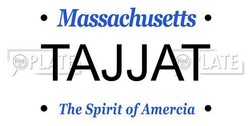 TAJJAT Massachusetts License Plate