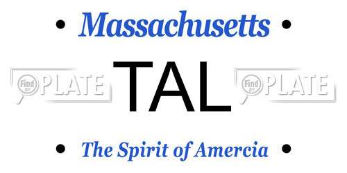 TAL Massachusetts License Plate