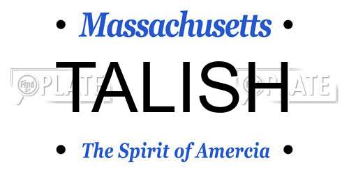 TALISH Massachusetts License Plate