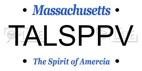 TALSPPV Massachusetts License Plate