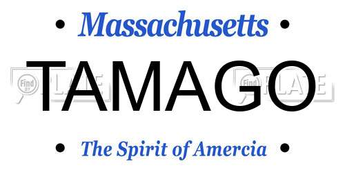 TAMAGO Massachusetts License Plate