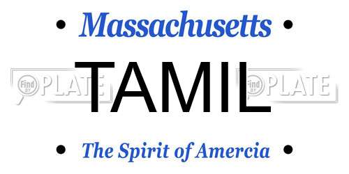 TAMIL Massachusetts License Plate