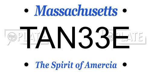 TAN33E Massachusetts License Plate