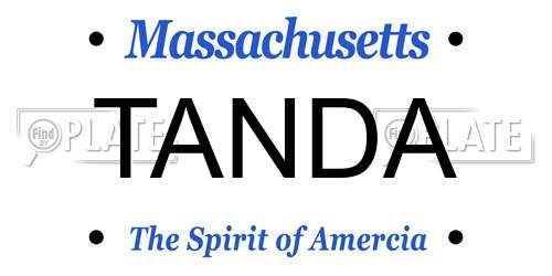 TANDA Massachusetts License Plate