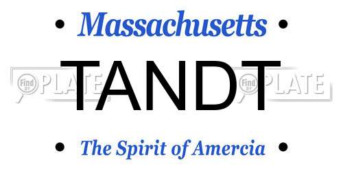 TANDT Massachusetts License Plate