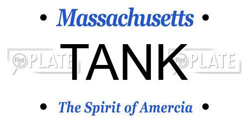 TANK Massachusetts License Plate