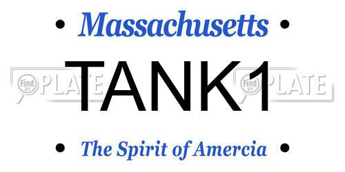 TANK1 Massachusetts License Plate
