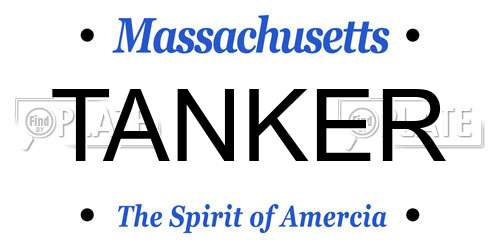 TANKER Massachusetts License Plate