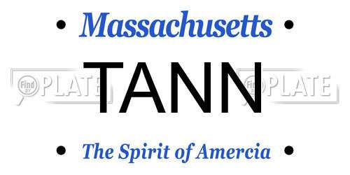 TANN Massachusetts License Plate