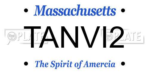 TANVI2 Massachusetts License Plate