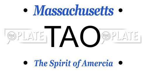 TAO Massachusetts License Plate