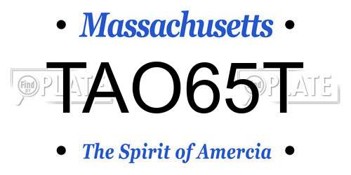 TAO65T Massachusetts License Plate